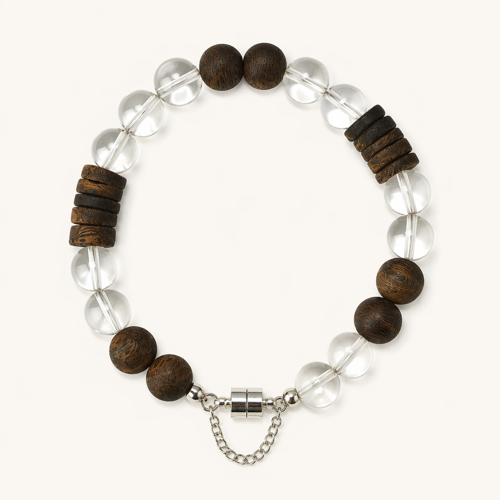 Clear Quartz & Agarwood Bracelet
