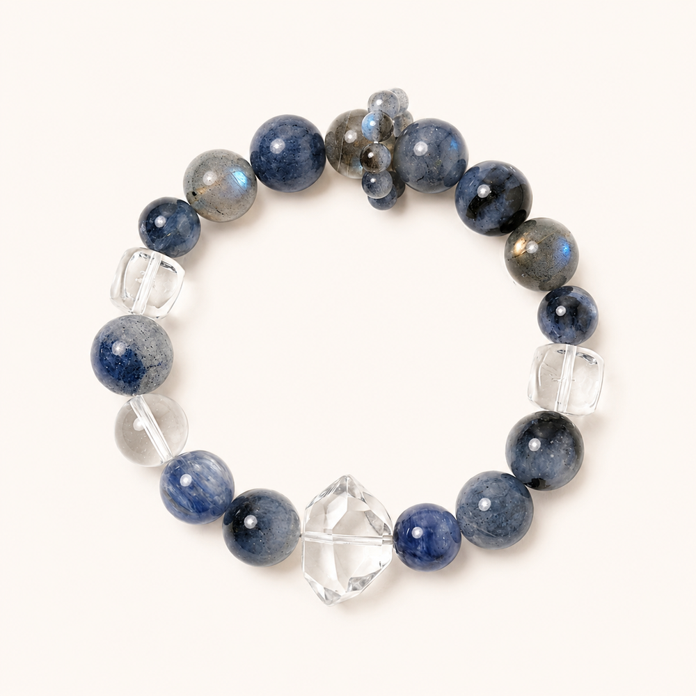 Kyanite & Obsidian Bracelet