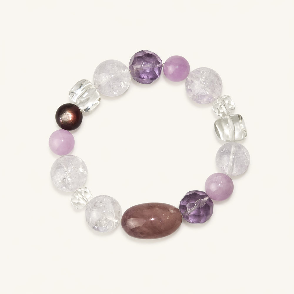 Amethyst & Clear Quartz Bracelet